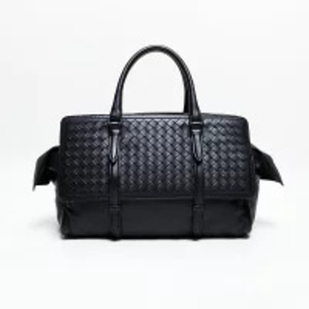 Bottega Veneta Intrecciato Monaco Bag nappa leather intrecciato grid Black